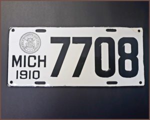 Stefek's Auctions and Estate Sales offers 1910 Michigan license plate and more.